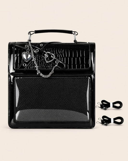 Itamoon Croc Embossed Kawaii Ita Bag with Clear Display Window