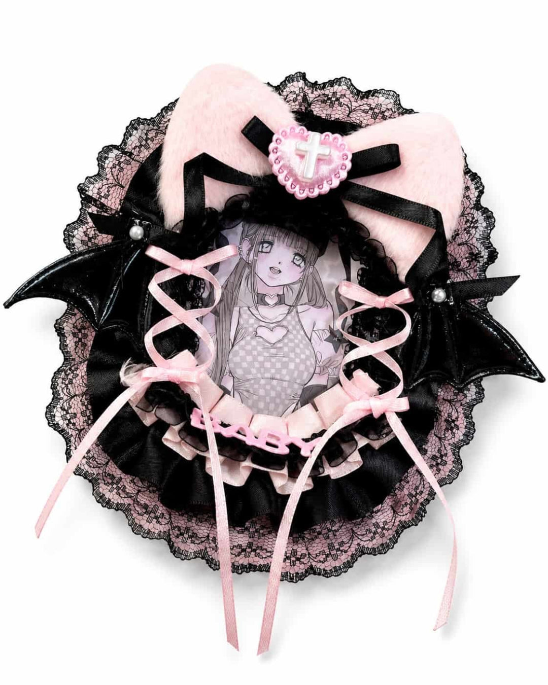 Itamoon Holder – Black Pink Bat Cat Photocard Sleeve