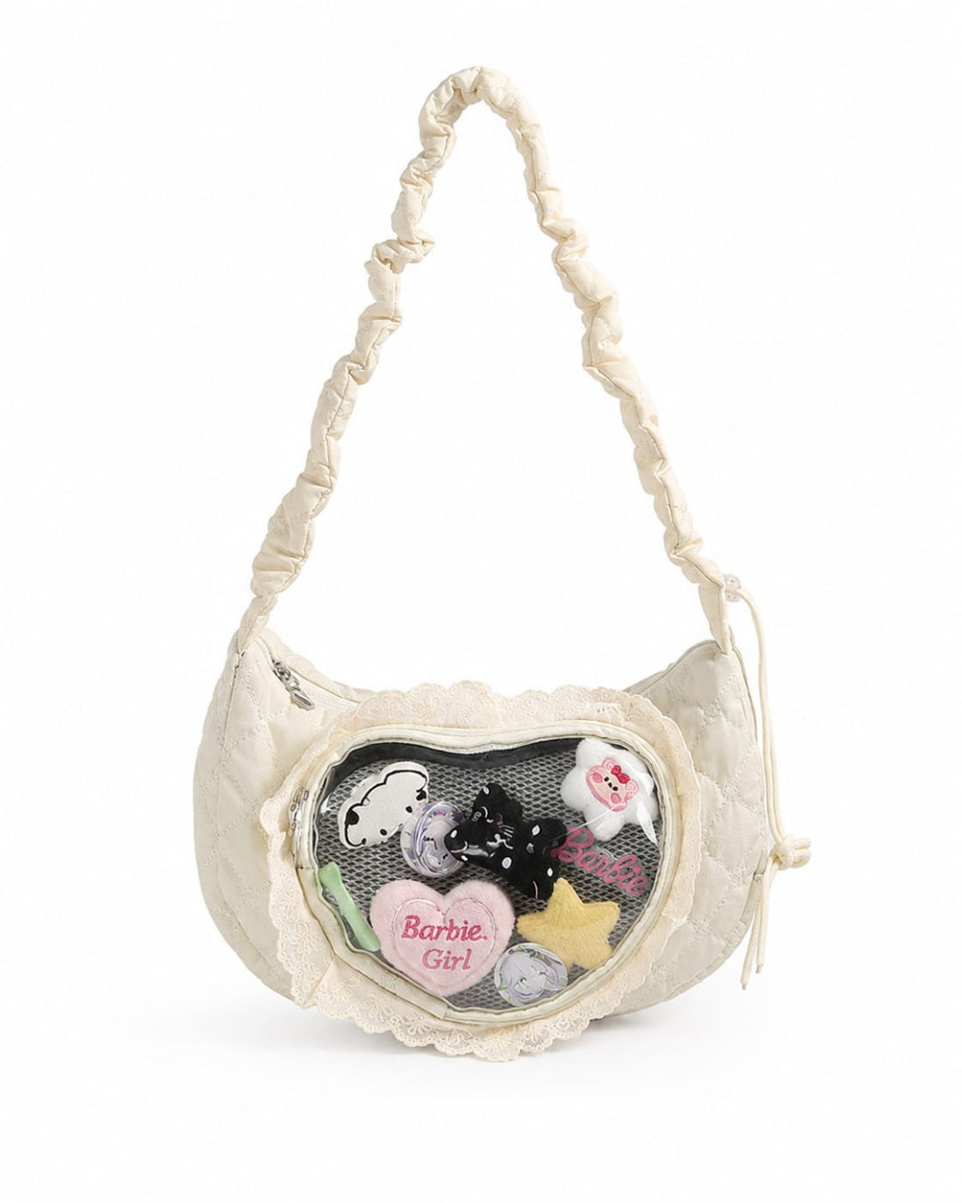 Itamoon Ita Bag – Cute Kawaii Ruffle Crescent Clear Window Shoulder Bag