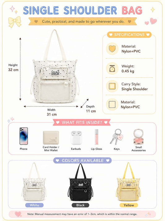 Itamoon Ita Bag – Cute Kawaii Polka Dot Clear Window Shoulder Bag