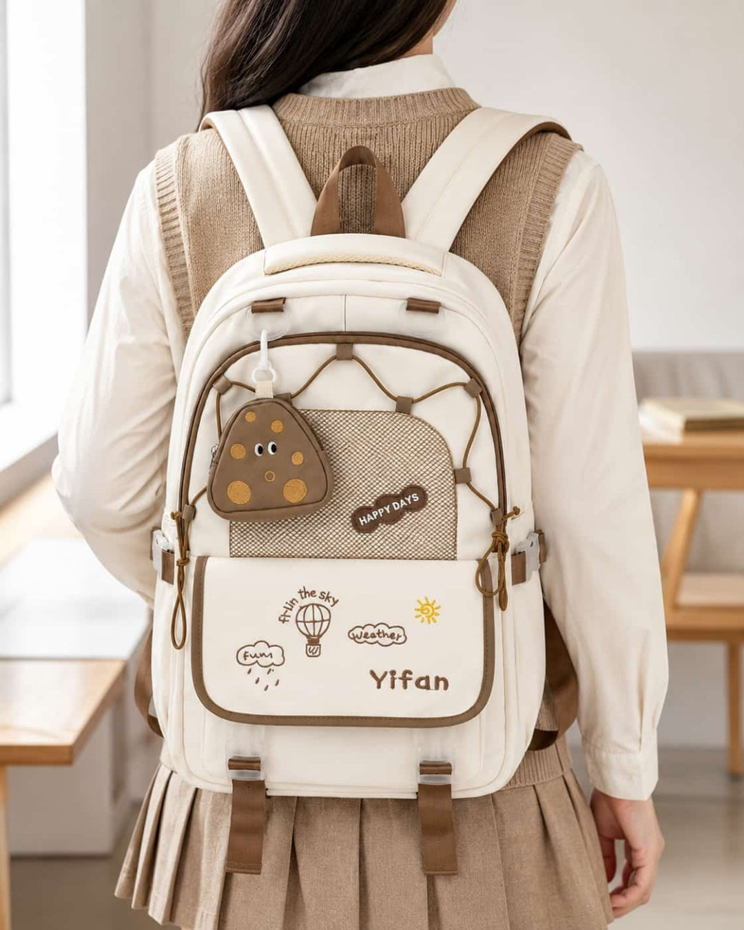 Itamoon Backpack – Cute Kawaii Mushroom Mesh Pocket School Bag