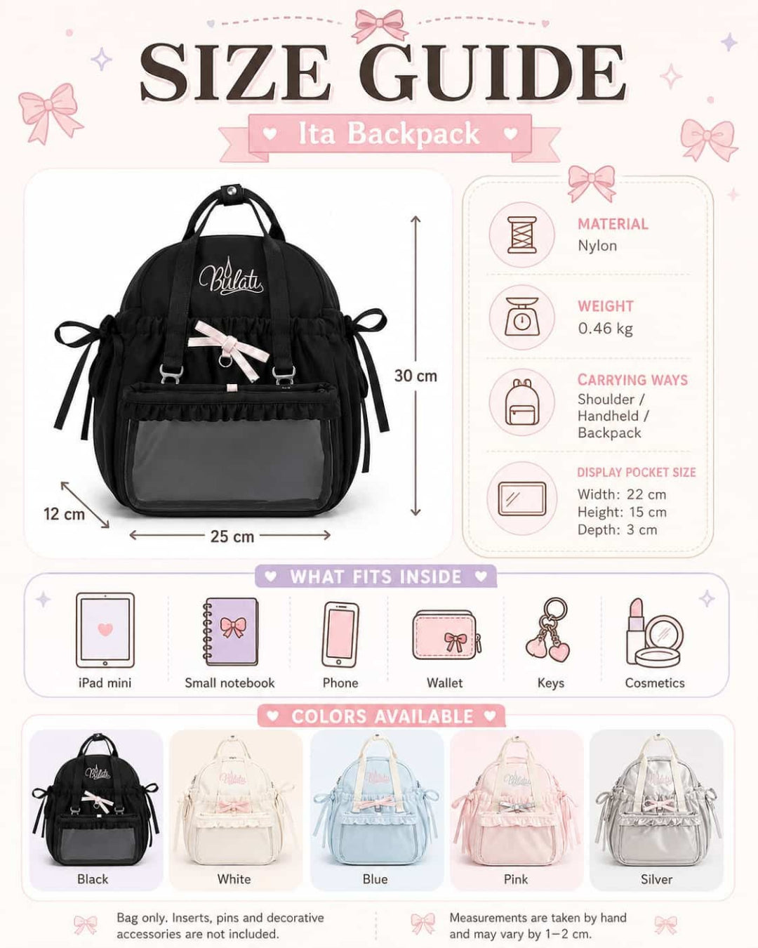 Itamoon Ita Bag – Cute Kawaii Ruffle Clear Window Backpack