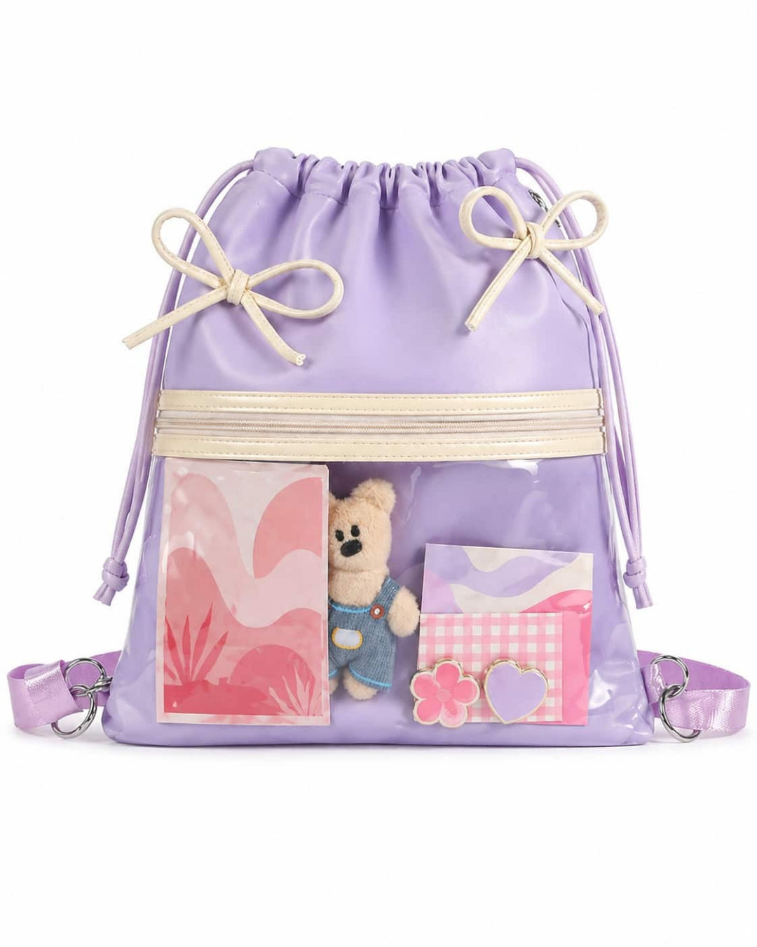 Itamoon Ita Bag – Cute Kawaii Clear Window Drawstring Backpack