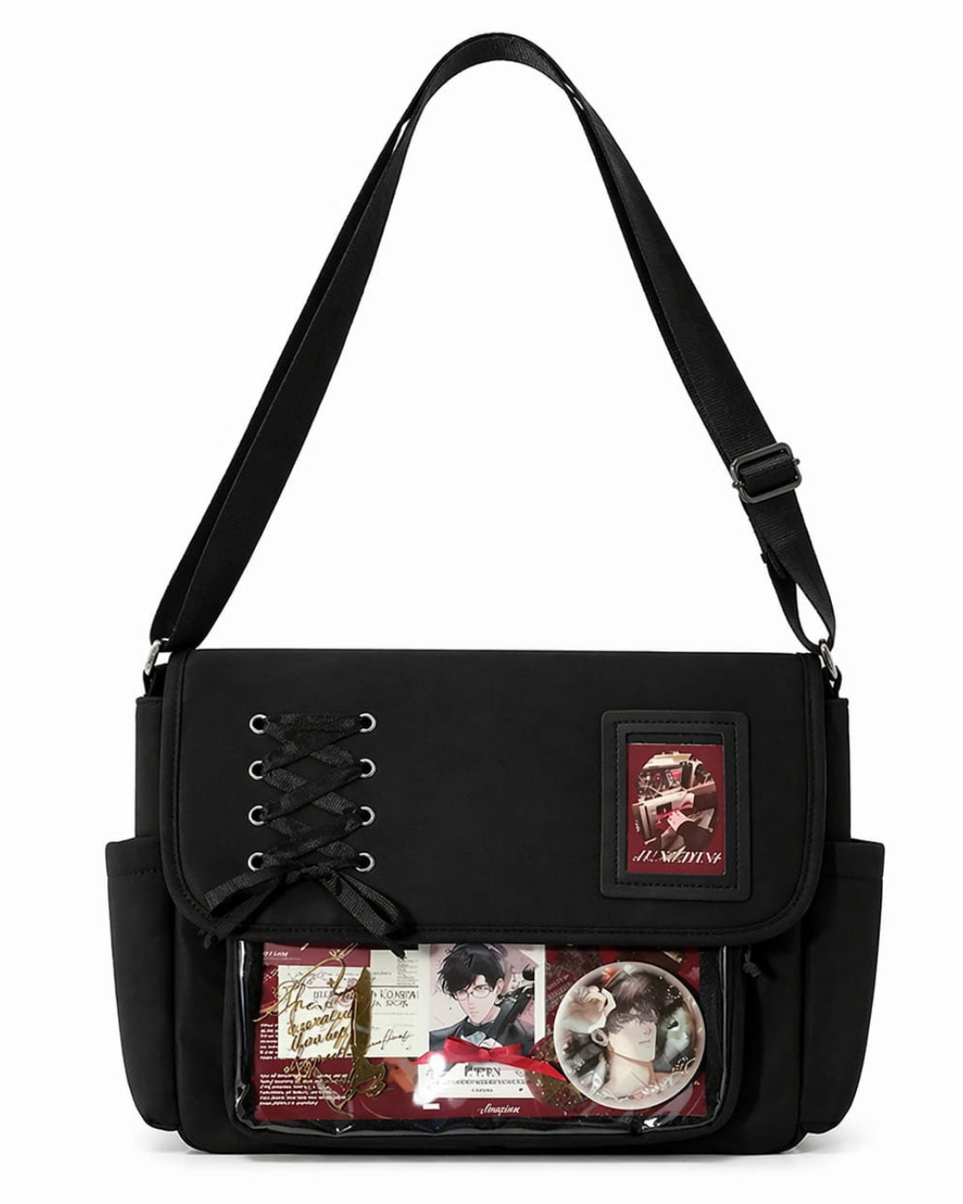 Itamoon Lace-Up Kawaii Ita Bag – Cute Clear Window Shoulder Bag