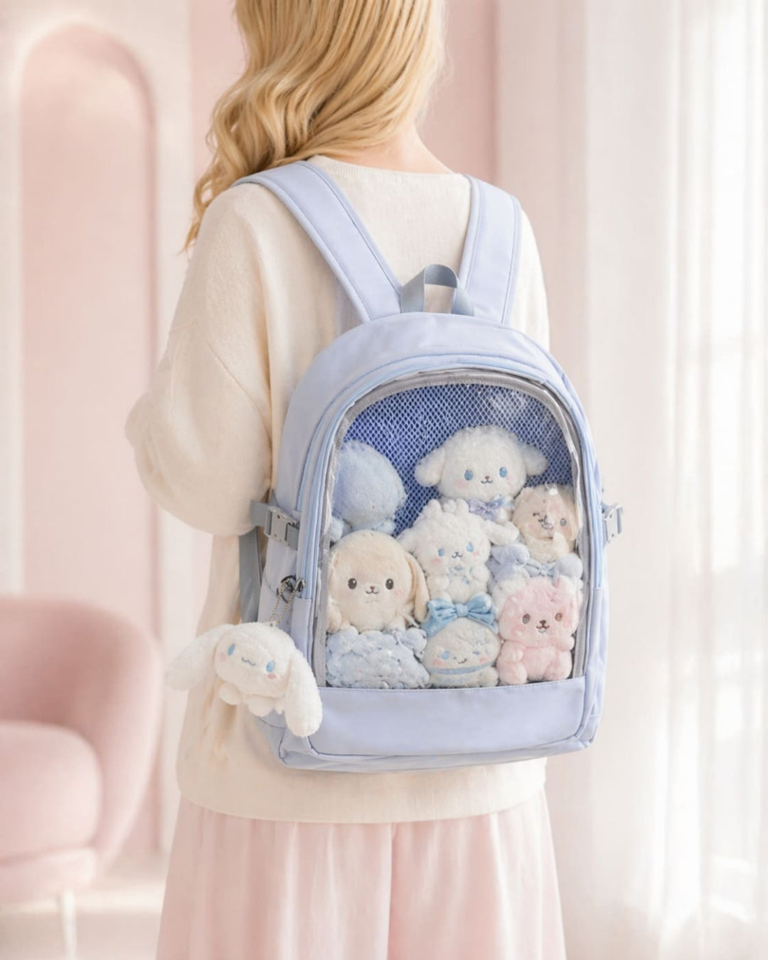 Itamoon Kawaii Ita Bag Backpack – Cute Clear Window Pin Display Backpack