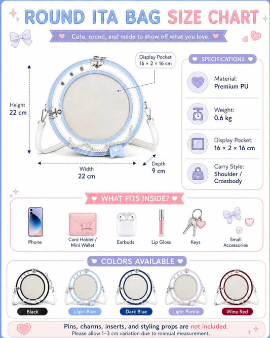 Itamoon Ita Bag – Cute Kawaii Round Sailor Clear Window Bag