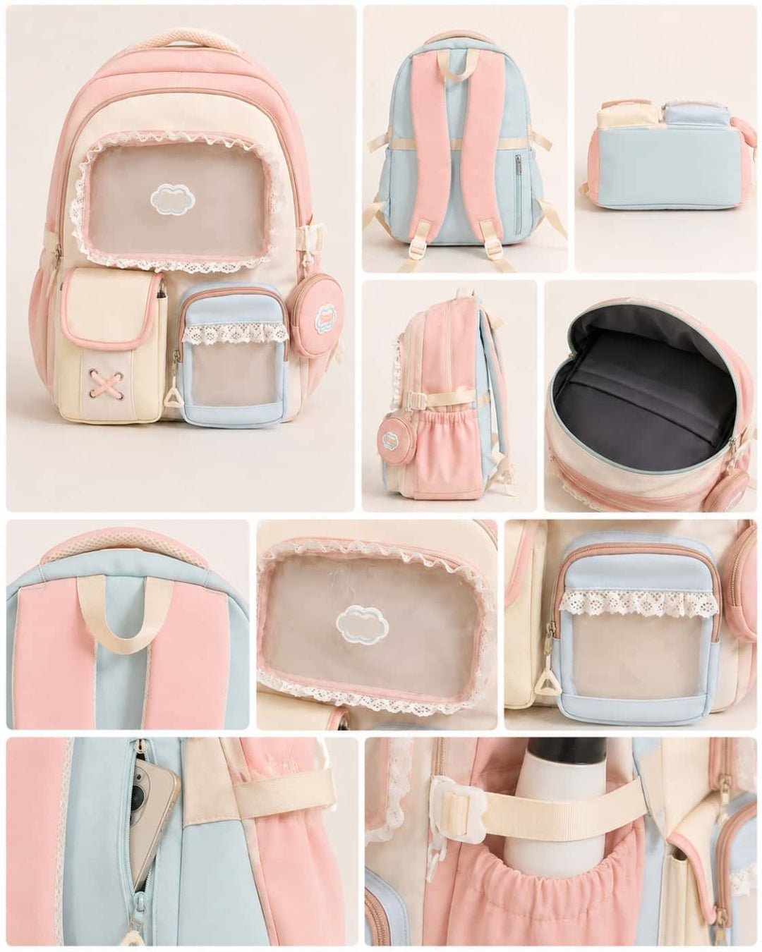 Itamoon Ita Bag – Cute Kawaii Lace Clear Window Backpack