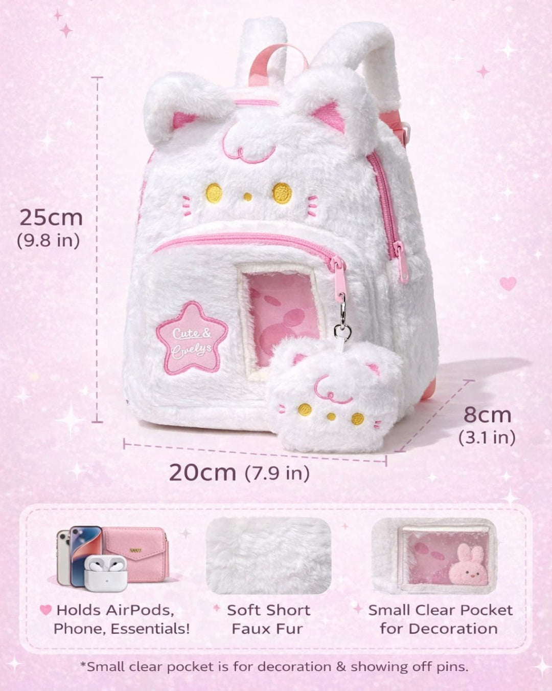 Itamoon Kawaii Cat Plush Ita Backpack