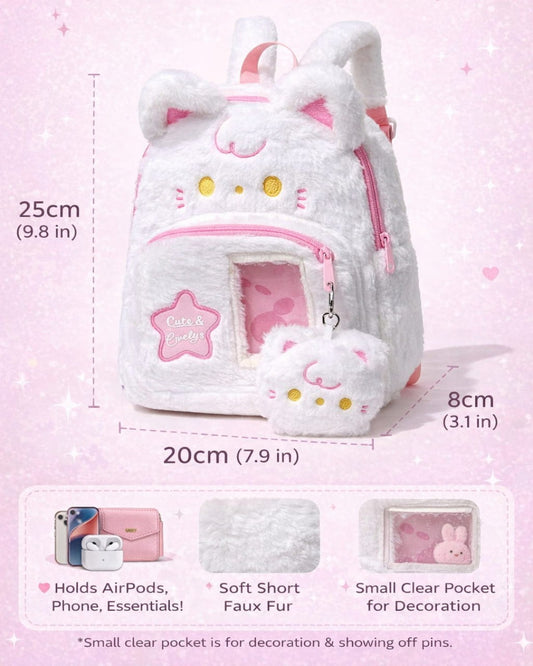 Itamoon Kawaii Cat Plush Ita Backpack