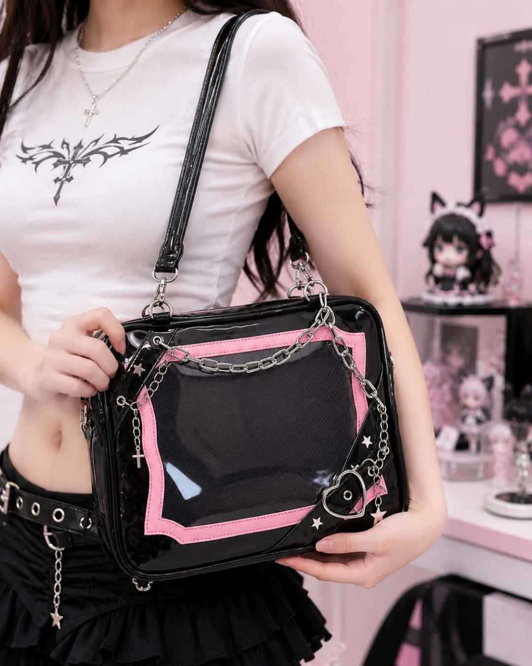 Itamoon Kawaii Ita Bag – Gothic Clear Window Shoulder Bag