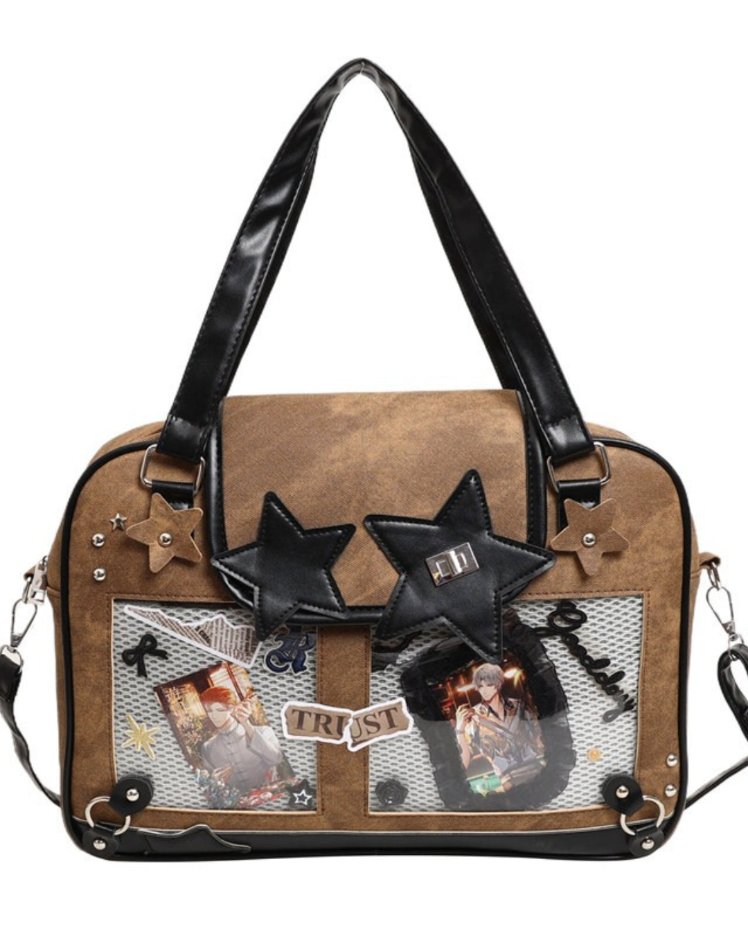 Itamoon Star Detail Ita Bag with Clear Display Pocket Shoulder Bag