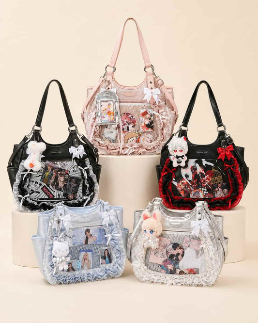 Itamoon Ita Bag – Cute Kawaii Ruffle Bow Clear Window Shoulder Bag