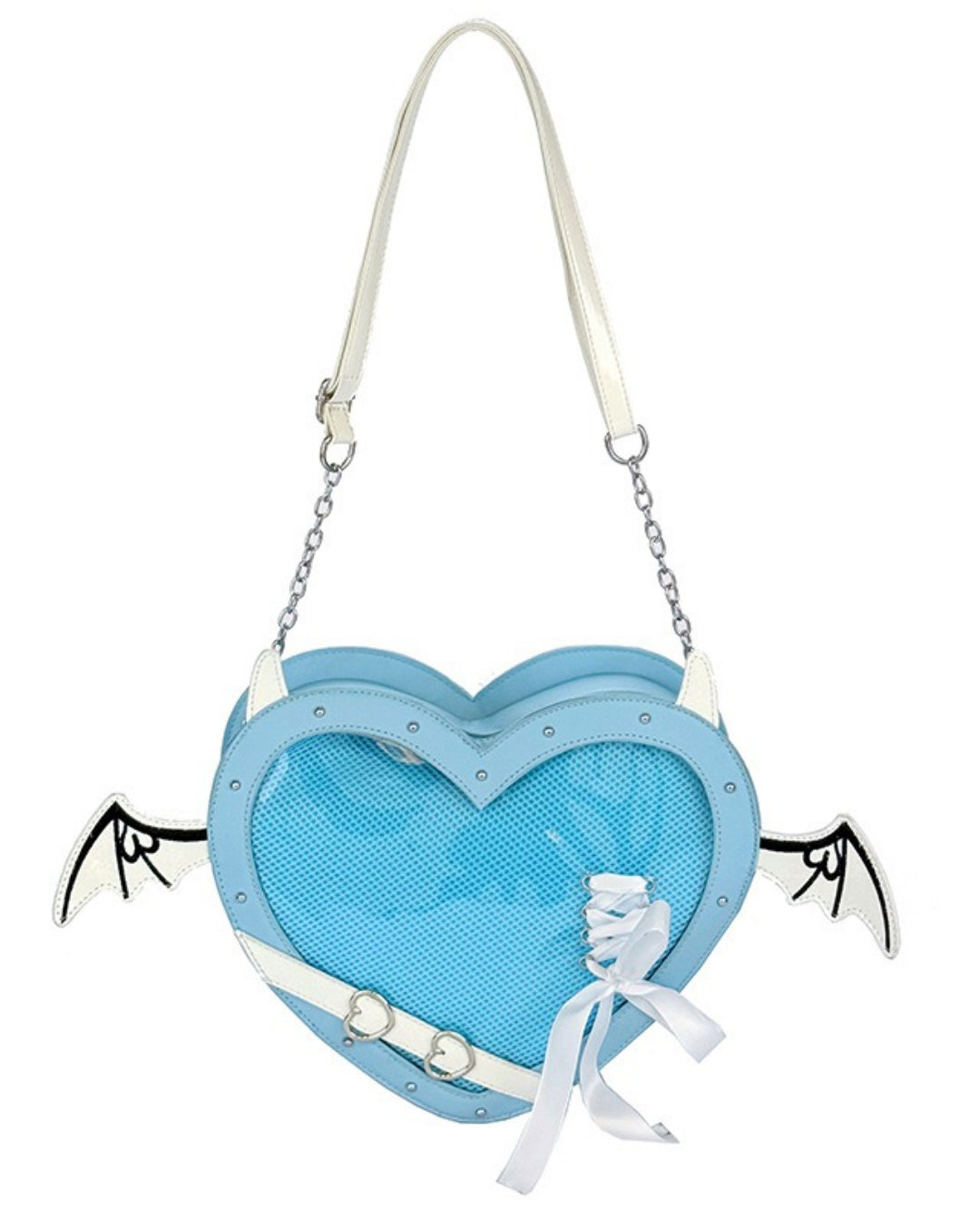 Itamoon Ita Bag – Cute Kawaii Heart Bat Wing Clear Window Bag