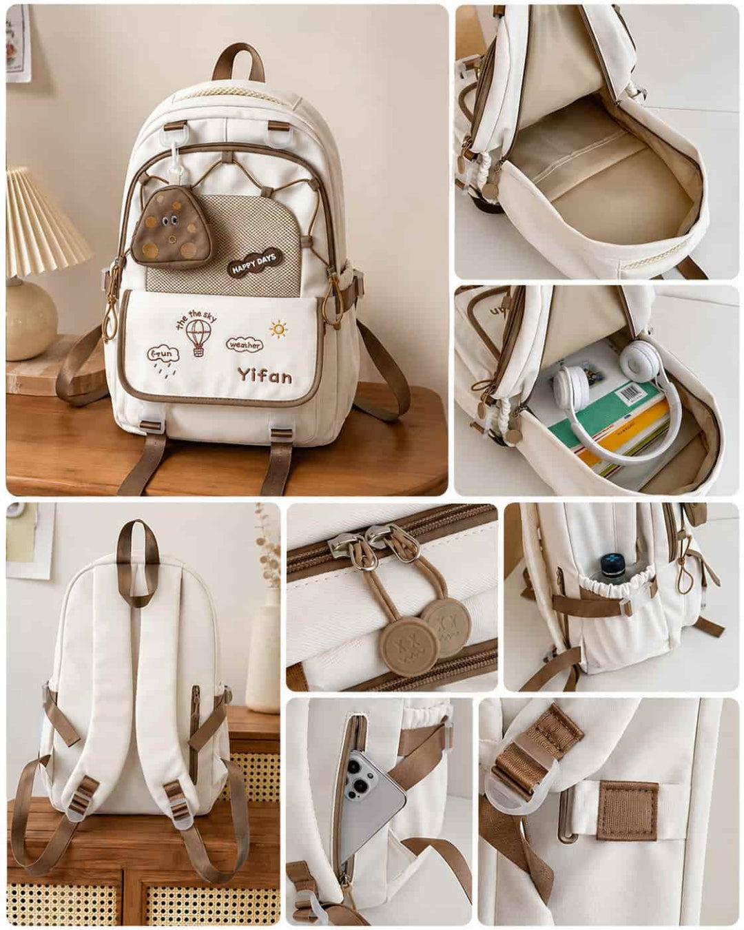Itamoon Backpack – Cute Kawaii Mushroom Mesh Pocket School Bag