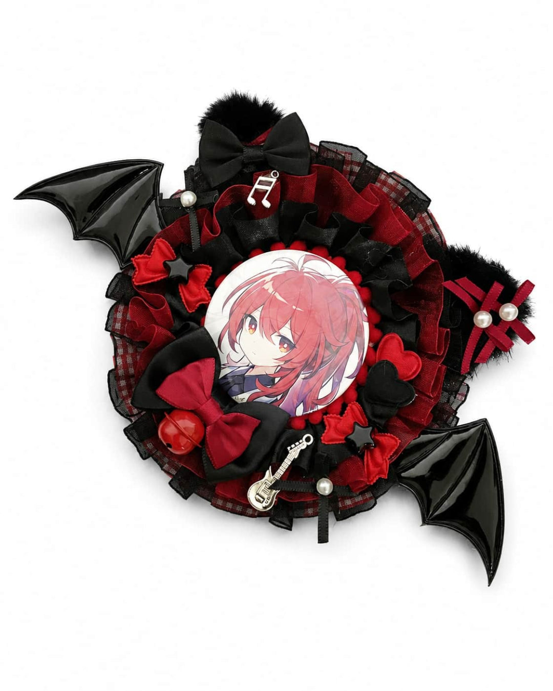 Itamoon Holder – Gothic Bat Wing Ita Badge Rosette