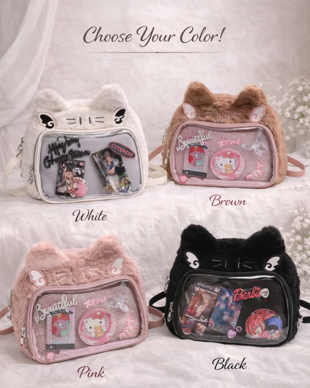 Itamoon Cat Ear Plush Kawaii Ita Bag