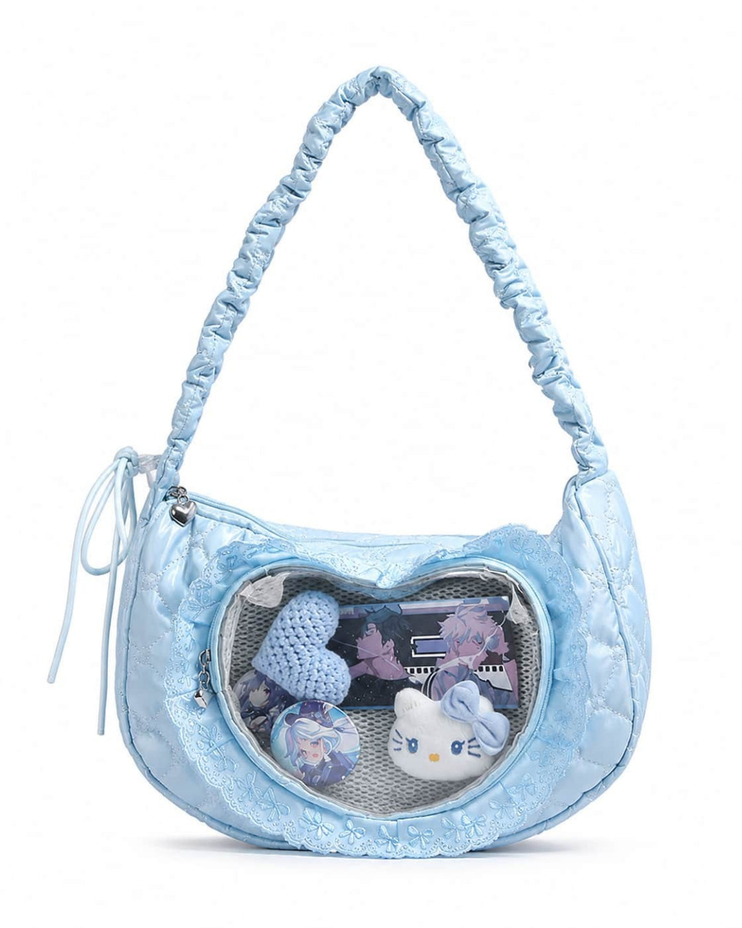 Itamoon Ita Bag – Cute Kawaii Ruffle Crescent Clear Window Shoulder Bag