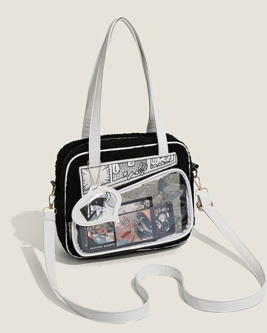 Itamoon Cute Fuzzy Ita Bag Black