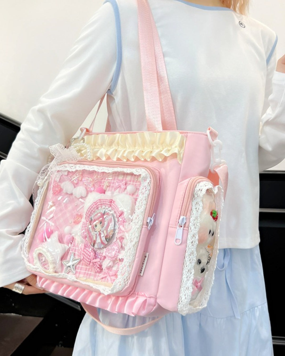 Itamoon Lace Ruffle Crossbody Ita Bag