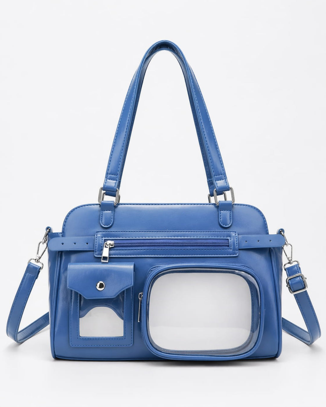 Itamoon Vintage Glossy Ita Bag Handbag with Clear Display Pockets