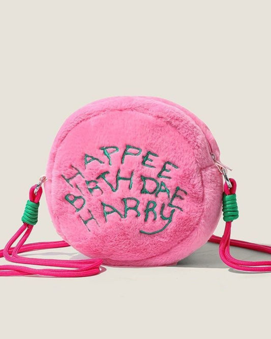 Itamoon Lightweight Plush Round Pink Mini Bag