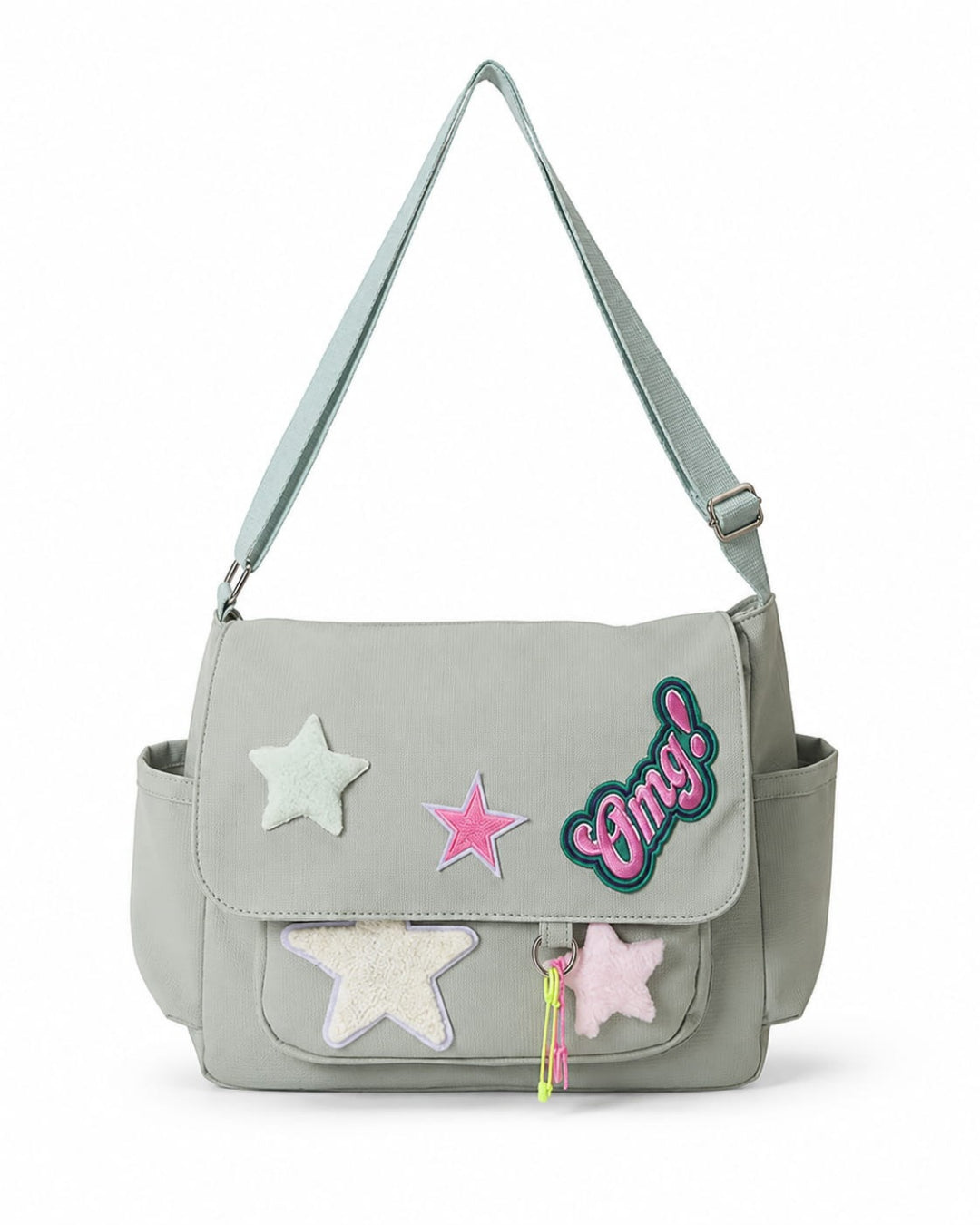Itamoon Star Canvas Shoulder Bag – Cute Kawaii Pastel Crossbody Bag