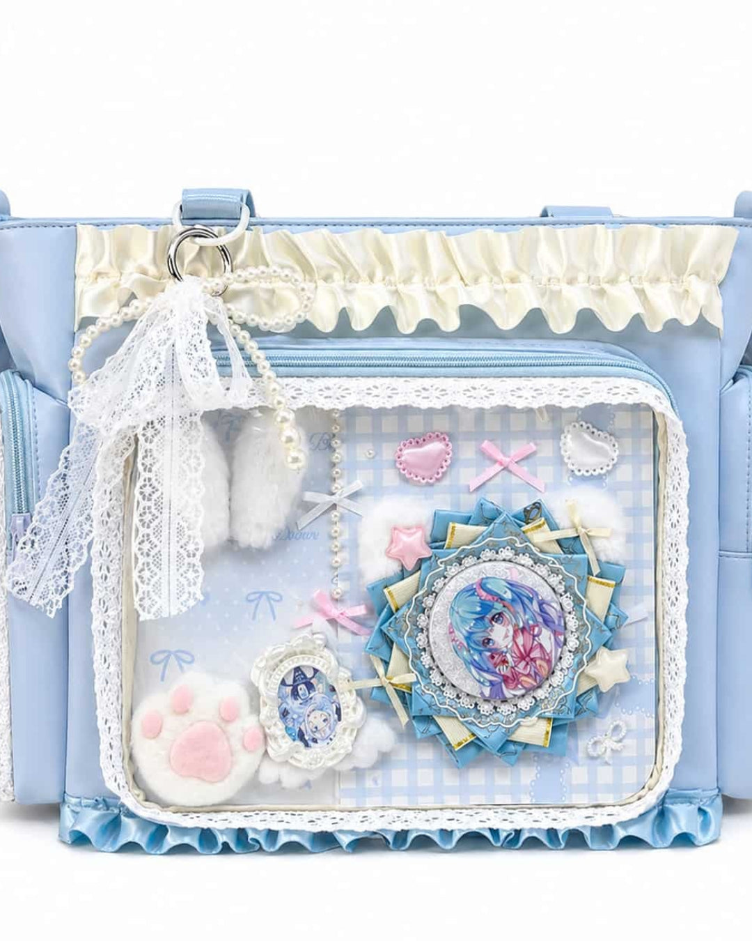 Itamoon Ita Bag – Cute Kawaii Frill Lace Clear Window Tote Bag