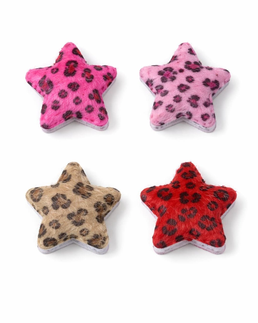GyaruLab 4PCS Leopard Print Star Hair Clip Set - GyaruLab