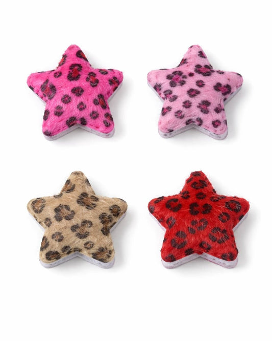 GyaruLab 4PCS Leopard Print Star Hair Clip Set - GyaruLab