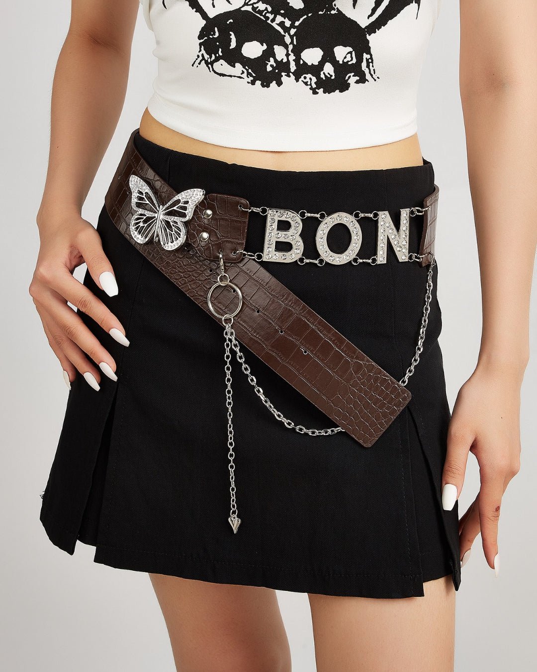 GyaruLab Agejo Rokku Butterfly Logo Chain Belt - GyaruLab