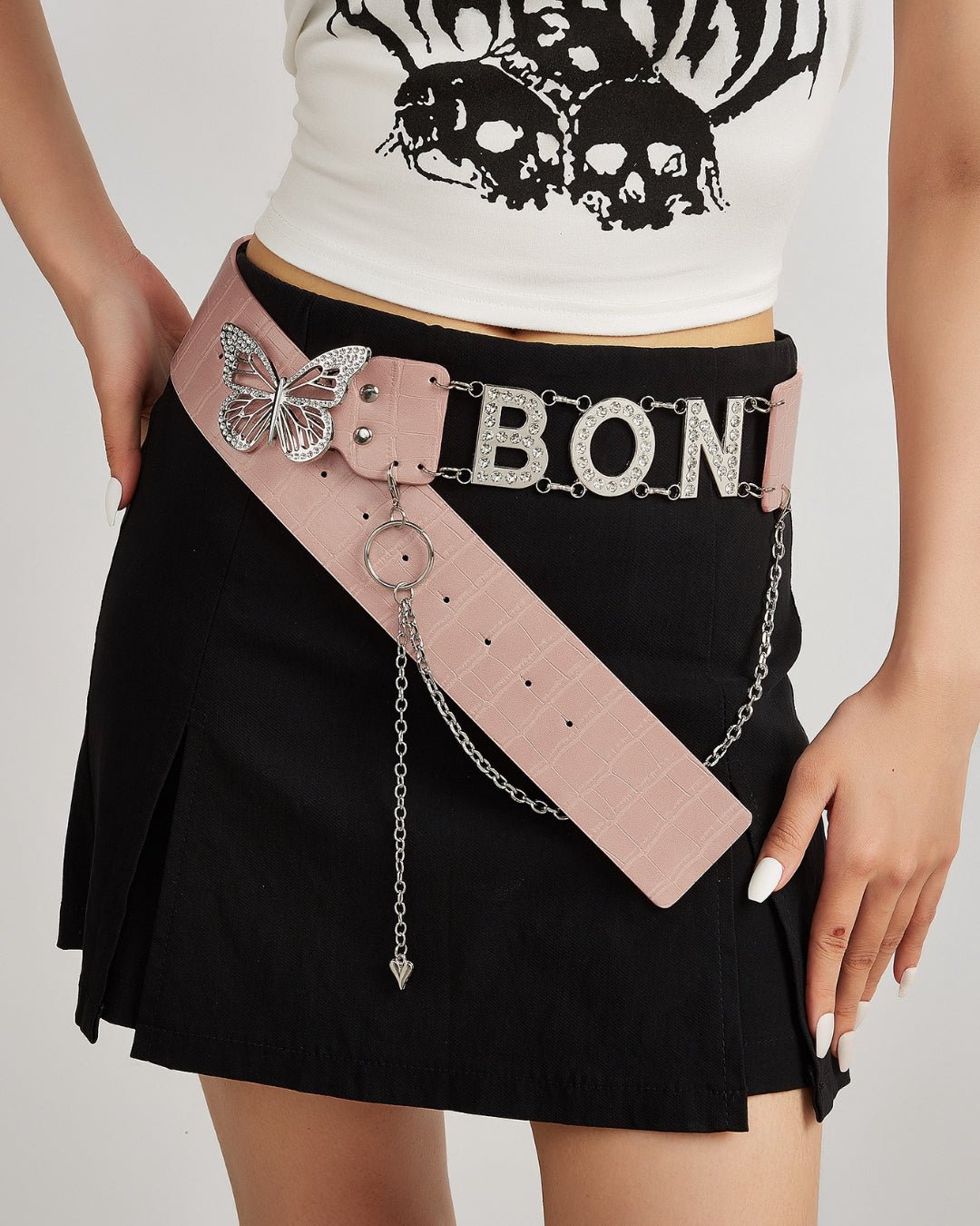 GyaruLab Agejo Rokku Butterfly Logo Chain Belt - GyaruLab