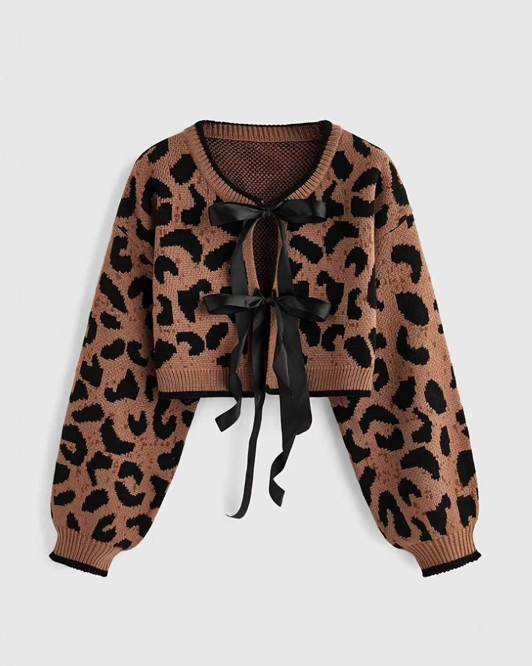 GyaruLab Amekaji Knitwear Y2K Shibuya Tie-Front Cropped Cardigan - GyaruLab