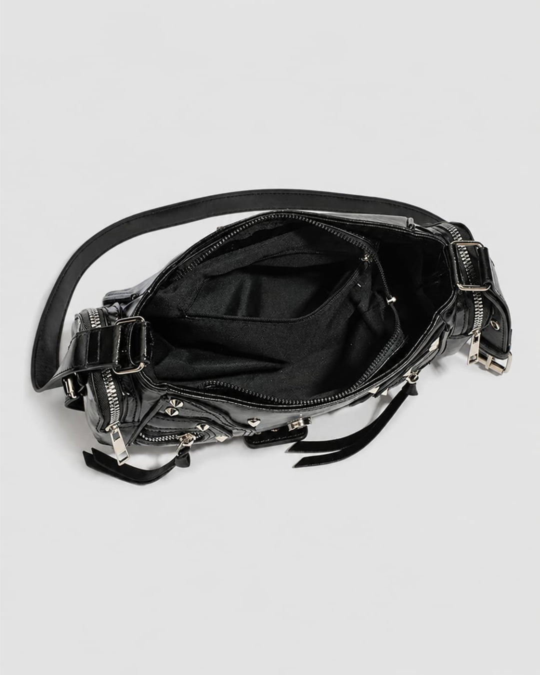 GyaruLab Black Studded Rokku Shoulder Bag - GyaruLab