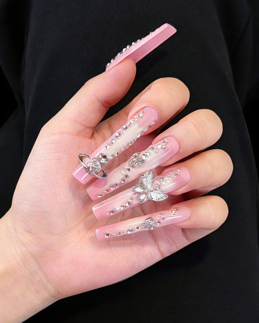GyaruLab "Cosmic Butterfly" Orb & Crystal Nails - GyaruLab