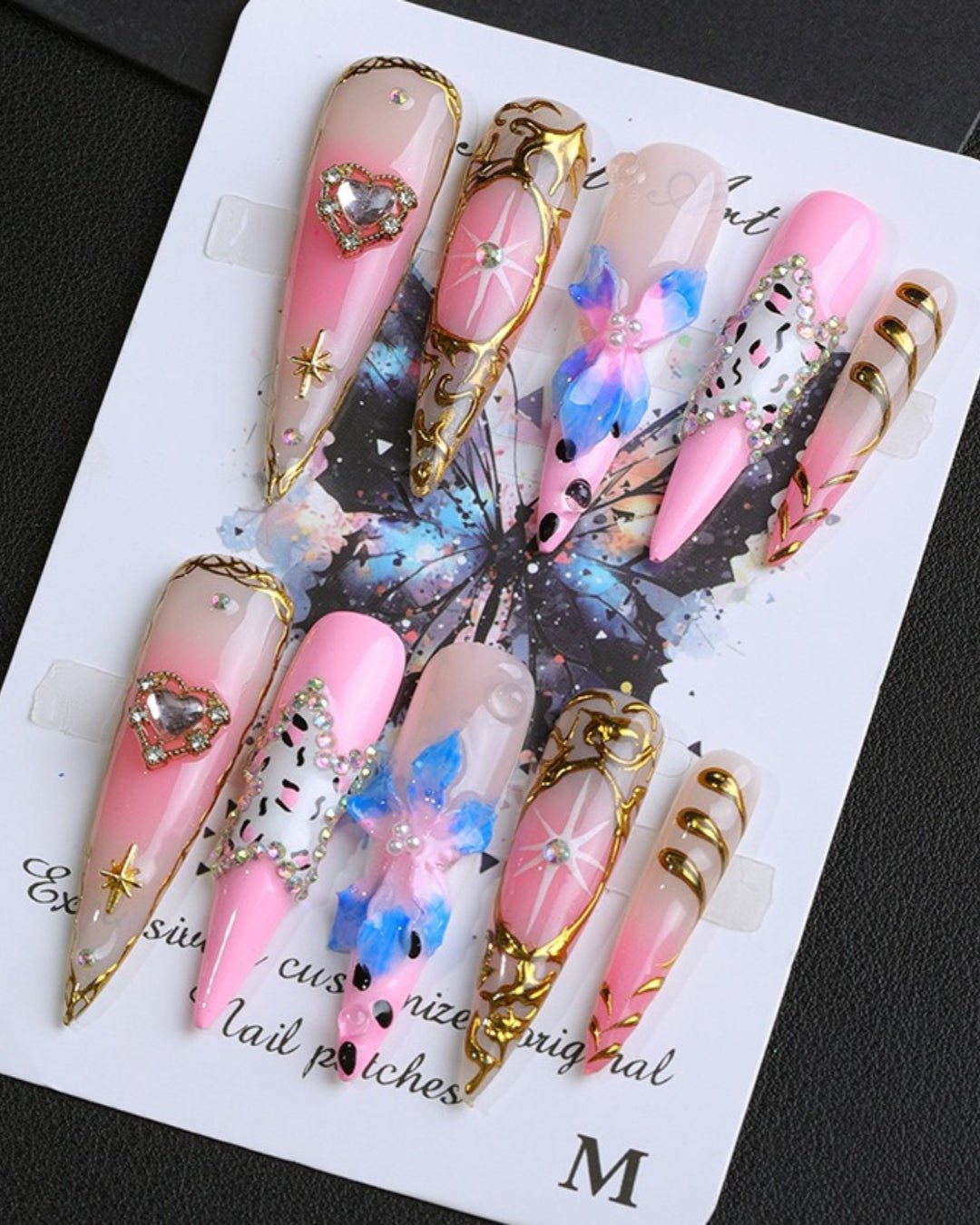 GyaruLab "Cosmic Candy" Leopard Chrome Nails - GyaruLab