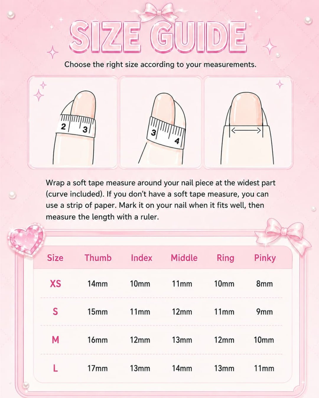 GyaruLab Crystal Heart Glam Press-On Nails - GyaruLab
