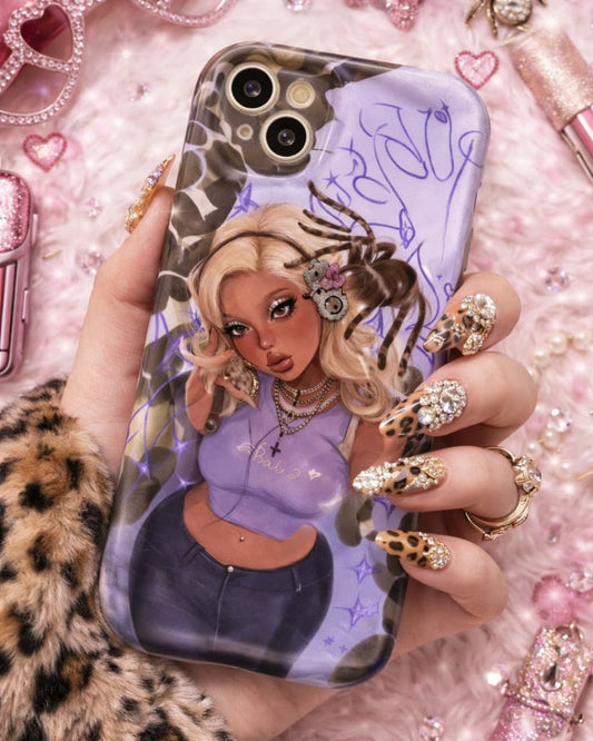 GyaruLab Cyber Purple Spider Gal iPhone Case - GyaruLab
