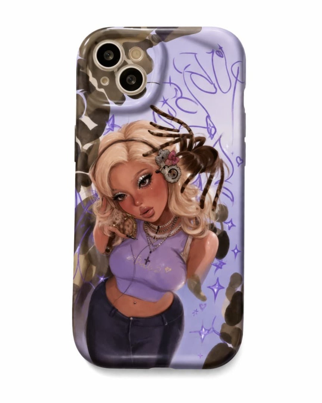 GyaruLab Cyber Purple Spider Gal iPhone Case - GyaruLab