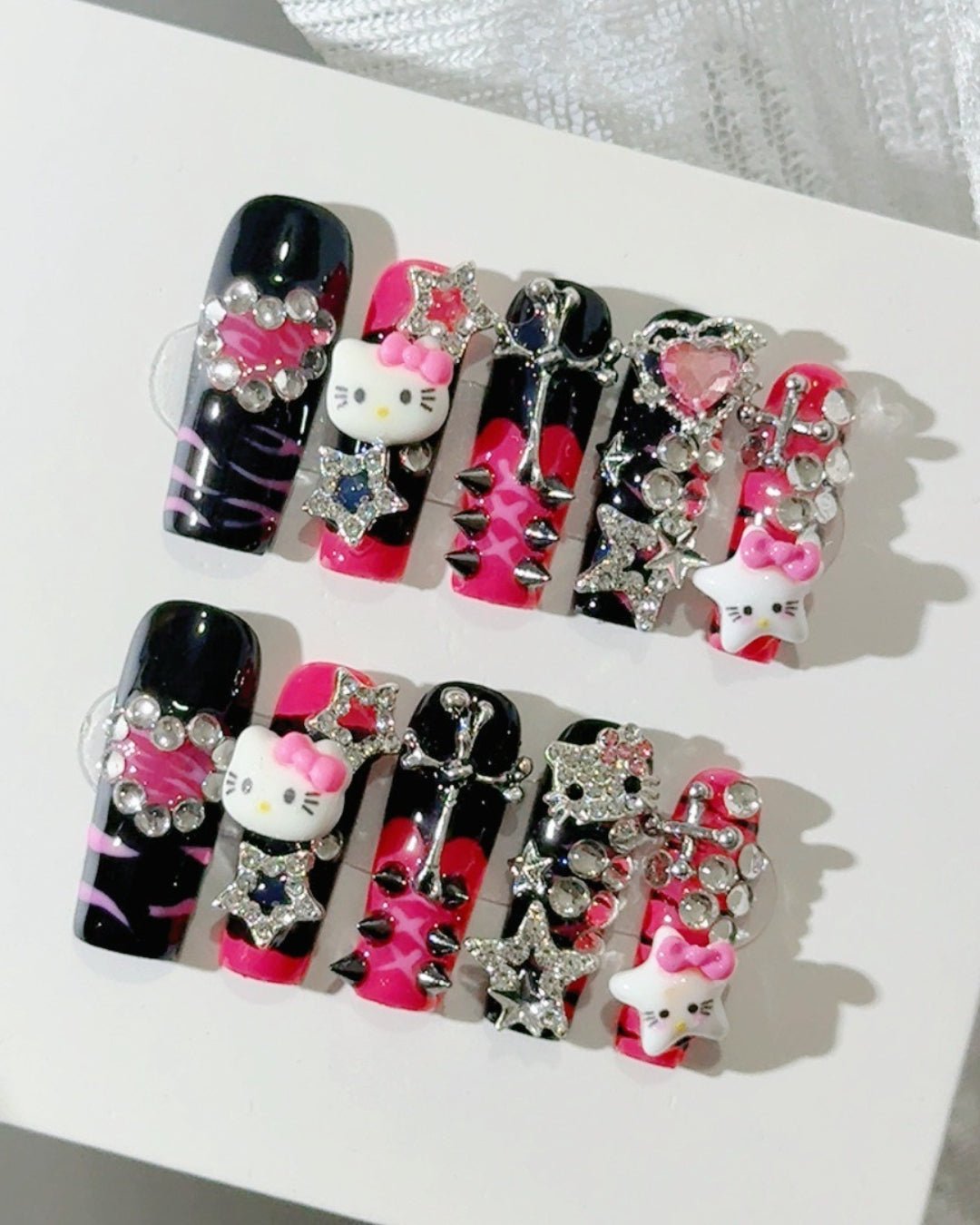 GyaruLab Devil Kitty Punk Press-On Nails - GyaruLab