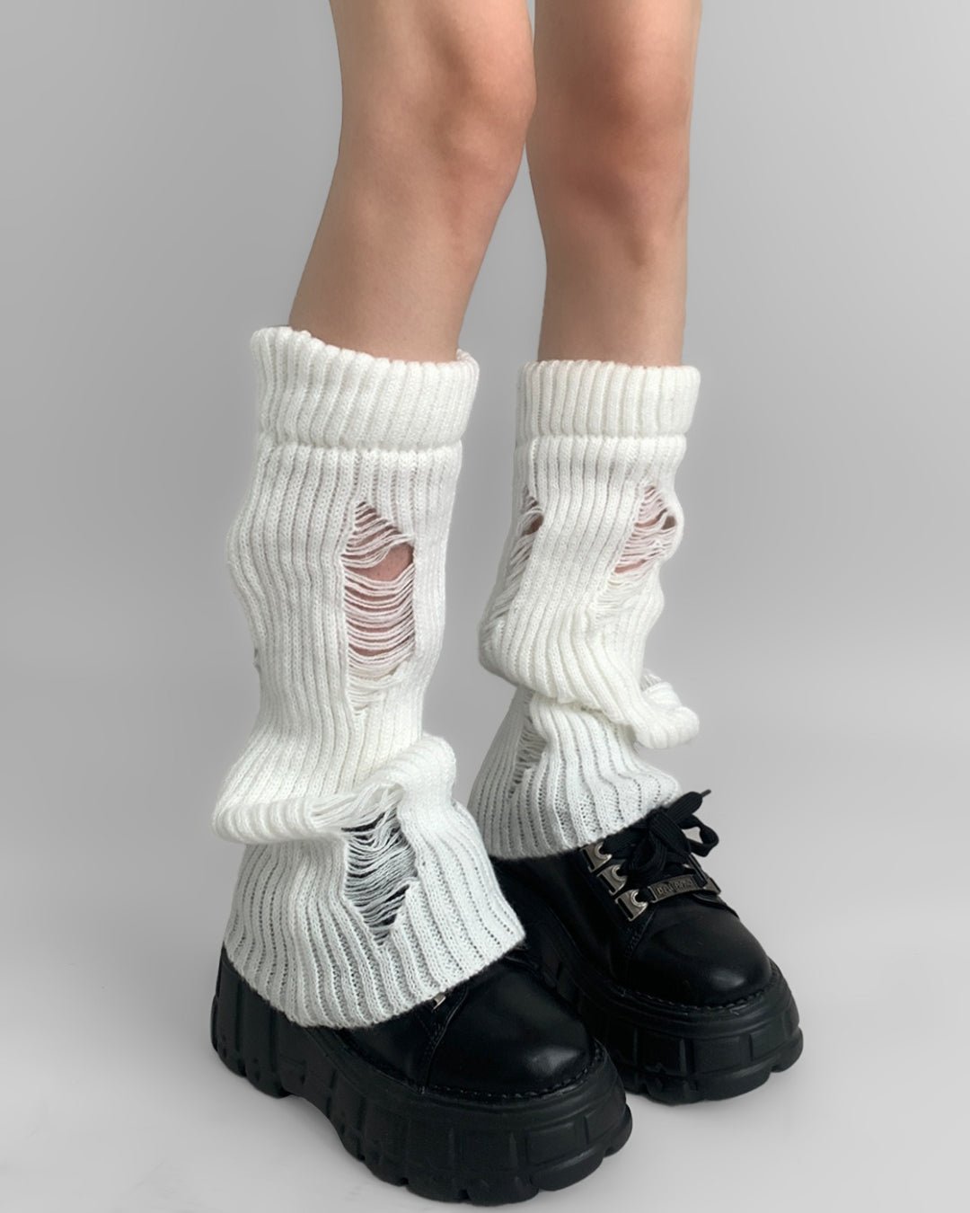 GyaruLab Distressed Knit Leg Warmers - GyaruLab