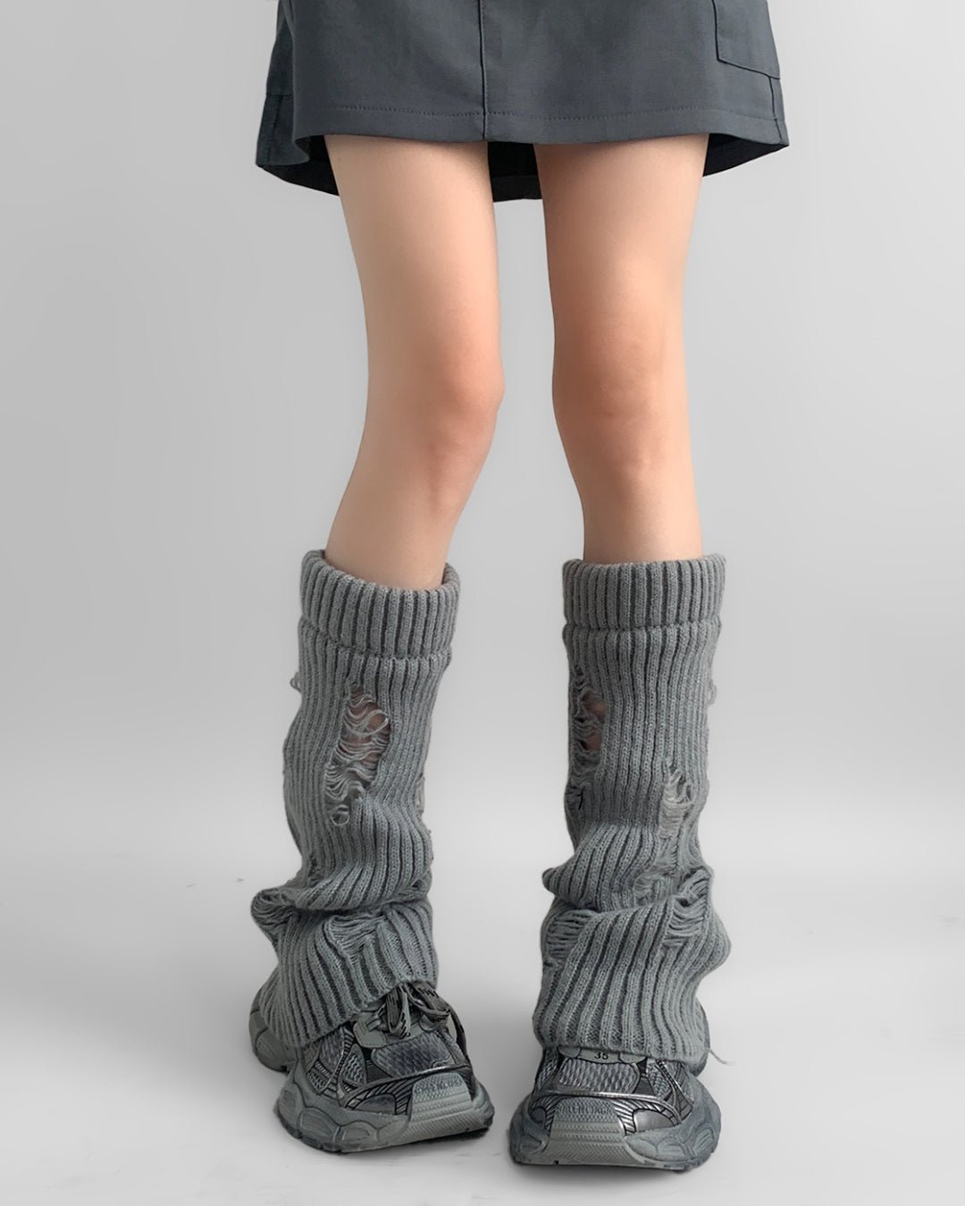 GyaruLab Distressed Knit Leg Warmers - GyaruLab