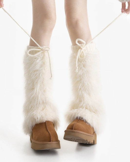 GyaruLab Fluffy Knit Leg Warmers - GyaruLab