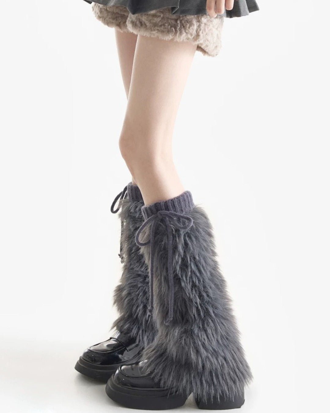 GyaruLab Fluffy Knit Leg Warmers - GyaruLab