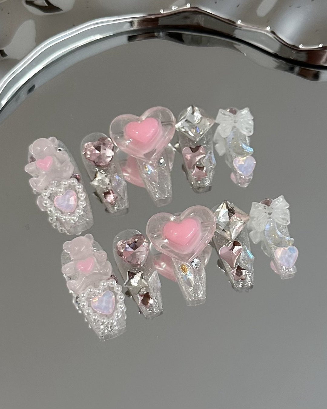 GyaruLab "Glass Heart" Jelly Angel Nails - GyaruLab