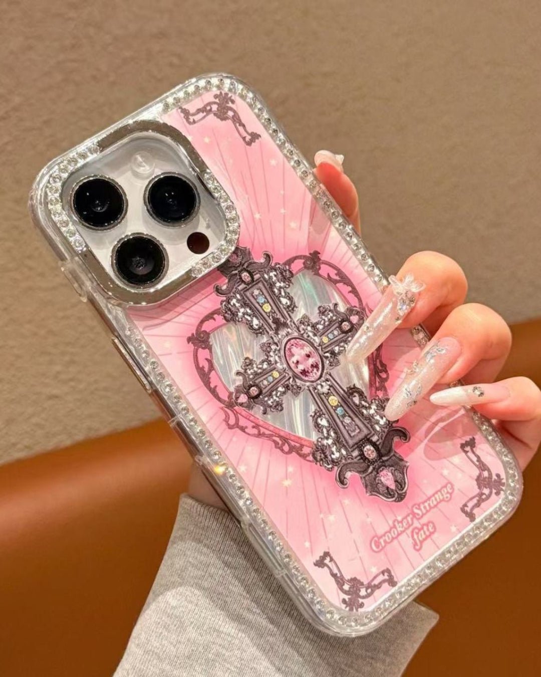 GyaruLab Gothic Cross Rhinestone iPhone Case - GyaruLab