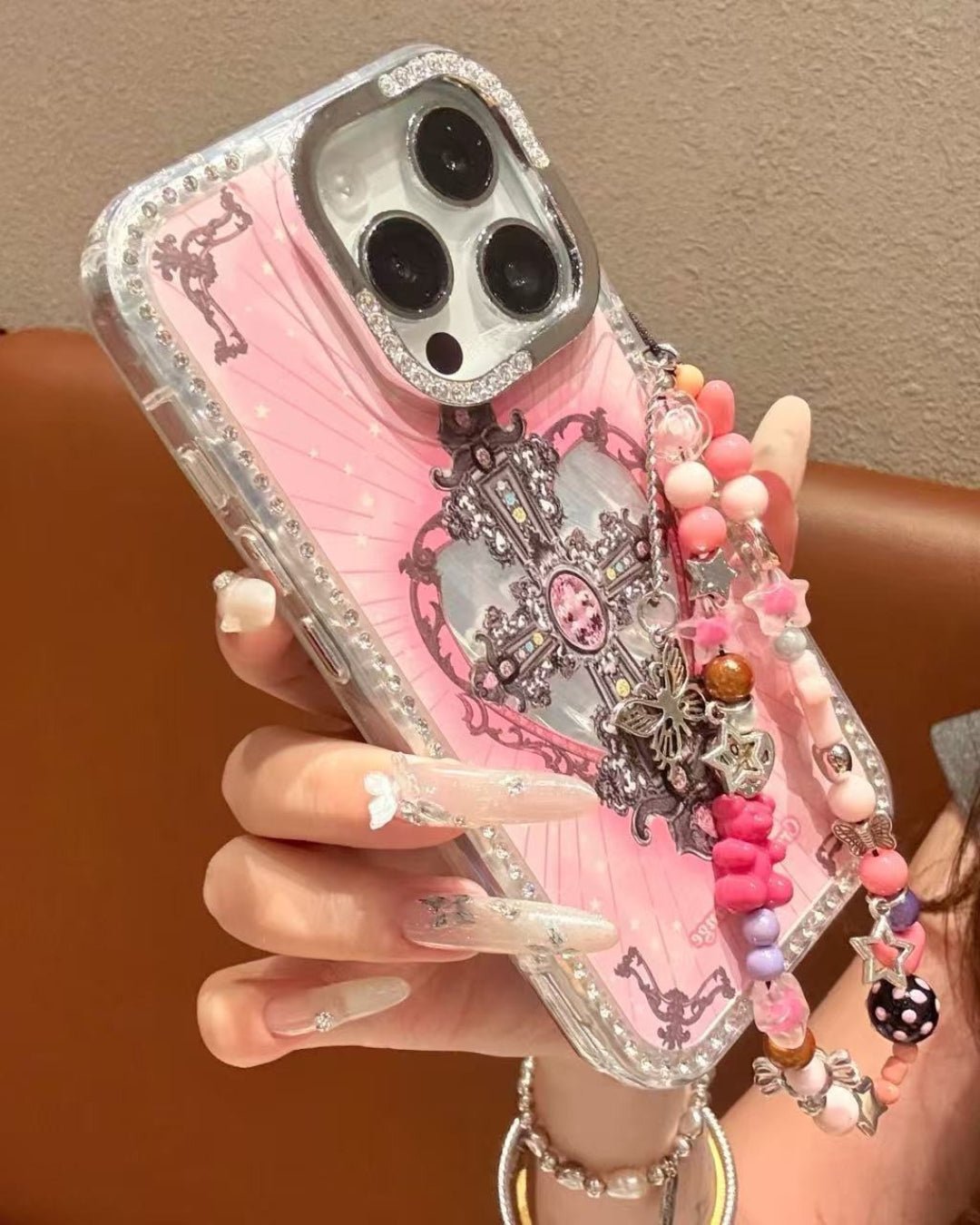 GyaruLab Gothic Cross Rhinestone iPhone Case - GyaruLab