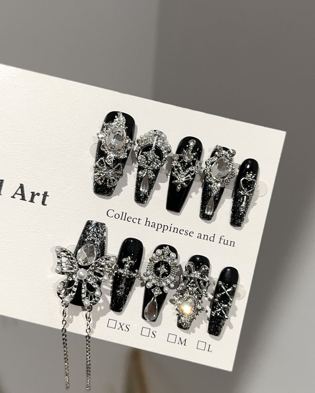 GyaruLab Gothic Jewel Press-On Nail Set - GyaruLab