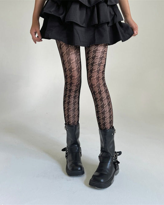 GyaruLab Houndstooth Lace Tights – Hime & Coquette - GyaruLab
