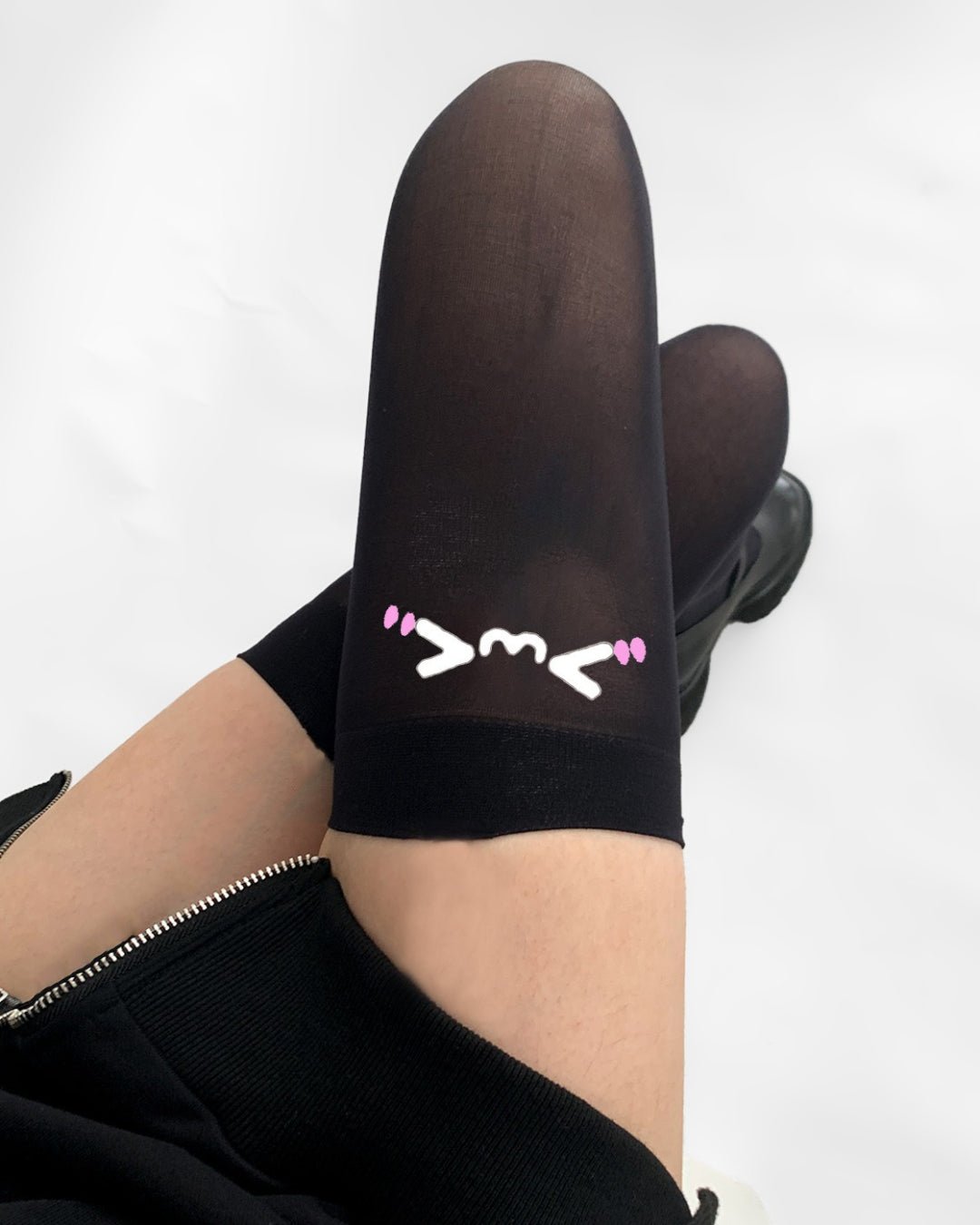 Gyarulab Kawaii Face Thigh High Anime Stockings - GyaruLab