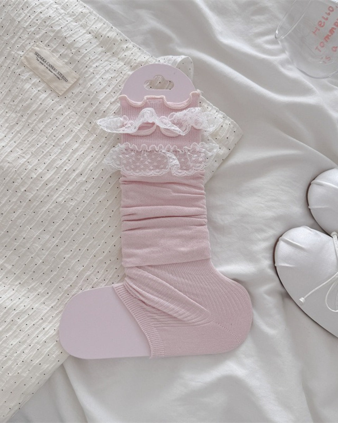 GyaruLab Lace Ruffle Layering Knee Socks - GyaruLab